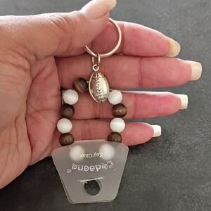 Beaded Football Keychain Charm